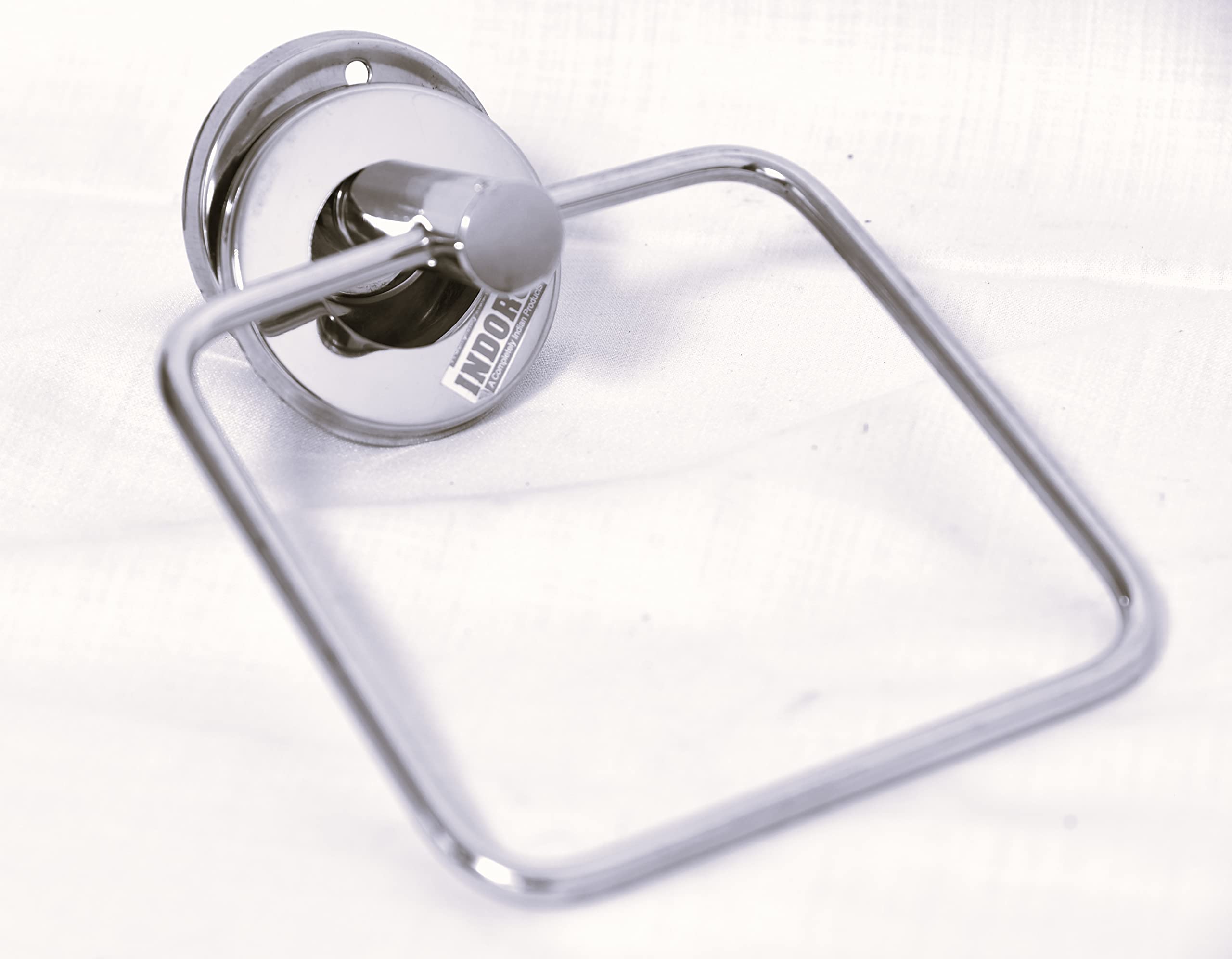 INDOROX Stainless Steel Towel Ring & Napkin Holder - Chrome Finish Square Bathroom Towel Hanger - Durable Kitchen & Bath Accessory for Home Decor (Small Size) - Perfect for Bathrooms, Kitchens, Restaurants and Hotels