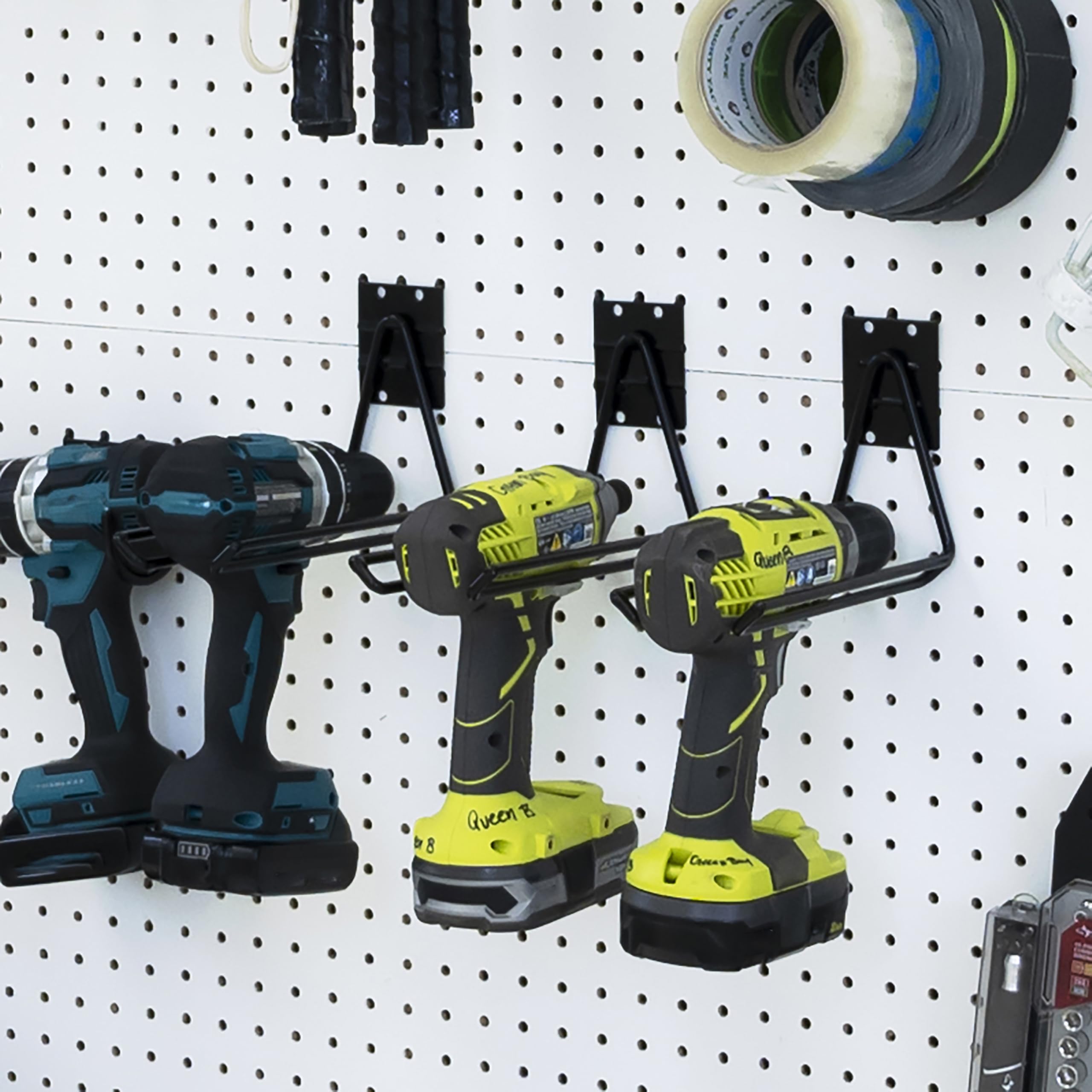 Heavy-Duty Pegboard Hook Set - 2 Impact Drill Hooks, 2 Large Drill Hooks, 2 Front Facing Garden Tool Hooks & 15 Utility Hooks for Garage Organization - Perfect for Tool Storage, Workshop & DIY Projects