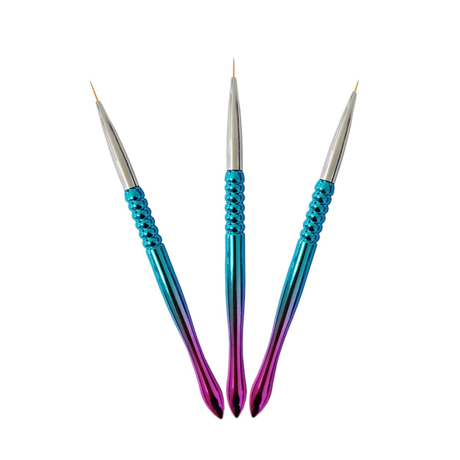 3-Piece Nail Art Brush Set - 7mm/9mm/11mm UV Gel Liner Brushes for Professional & DIY Nail Designs - Perfect for Home Salon, Manicures & Nail Art Painting