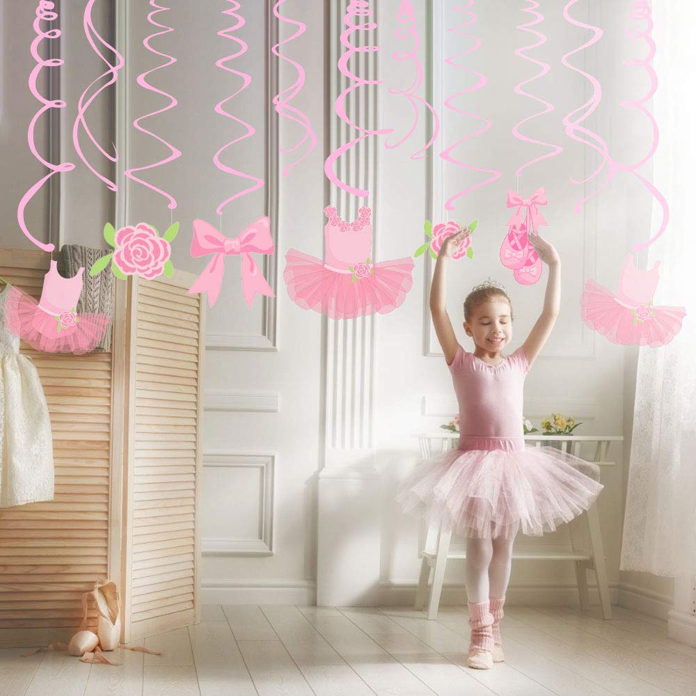 Ballerina Birthday Party Decorations Set - Pink Tutu, Ballet Shoes & Hanging Swirl Decor for Baby Showers, Girls Birthday Parties | Perfect for Dance-Themed Celebrations & Princess Parties