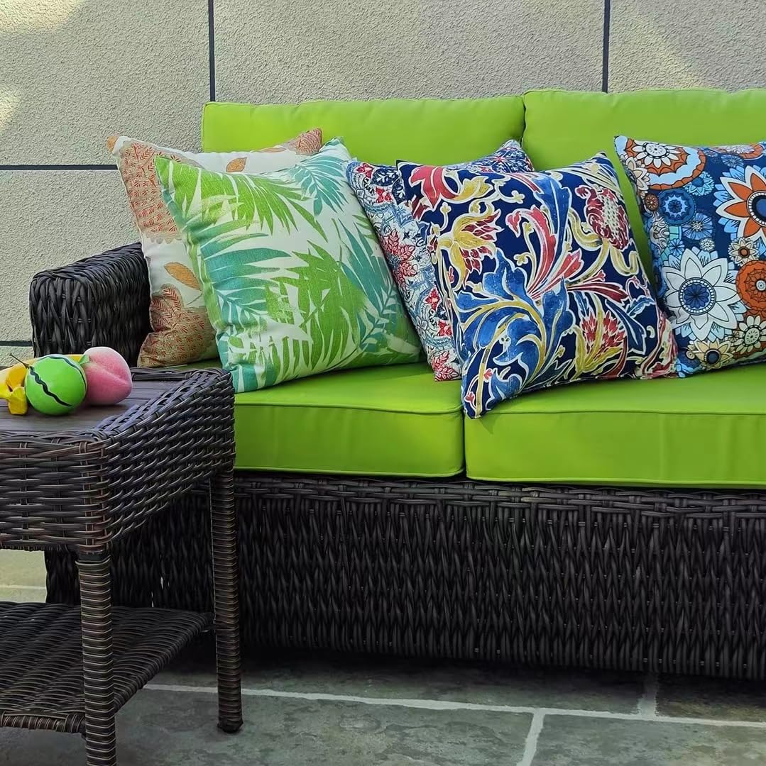 JMGBird Outdoor Pillows Set of 2 - 18x18 Inch Waterproof Throw Pillows with Insert for Patio Furniture - Perfect for Outdoor Sofas, Garden Chairs & Poolside Lounging