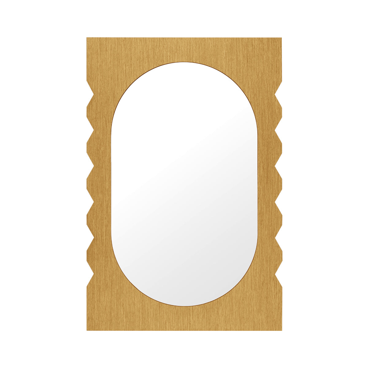 Azzurra Oak Wall Mirror - Elegant Round Wooden Mirror for Living Room, Bedroom & Entryway Decor - Perfect for Home & Office Wall Decor