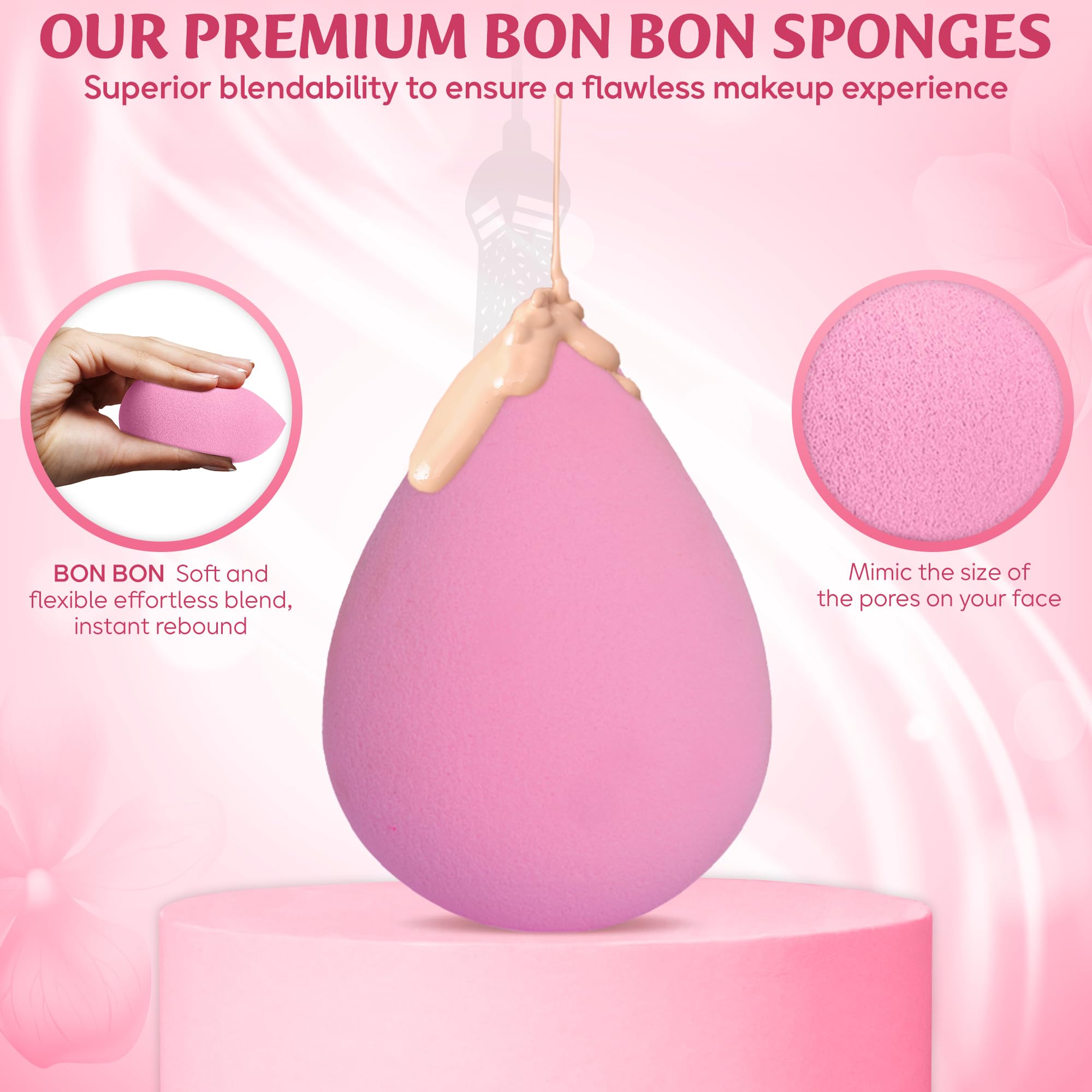 6Pcs Latex-Free Vegan Makeup Sponges - Super Soft Beauty Blender for Foundation, Powder, Cream & Liquid Cosmetics | Multicolor Sponge Set for Dry & Wet Use | Perfect for Daily Makeup, Contouring & Airbrush Finish