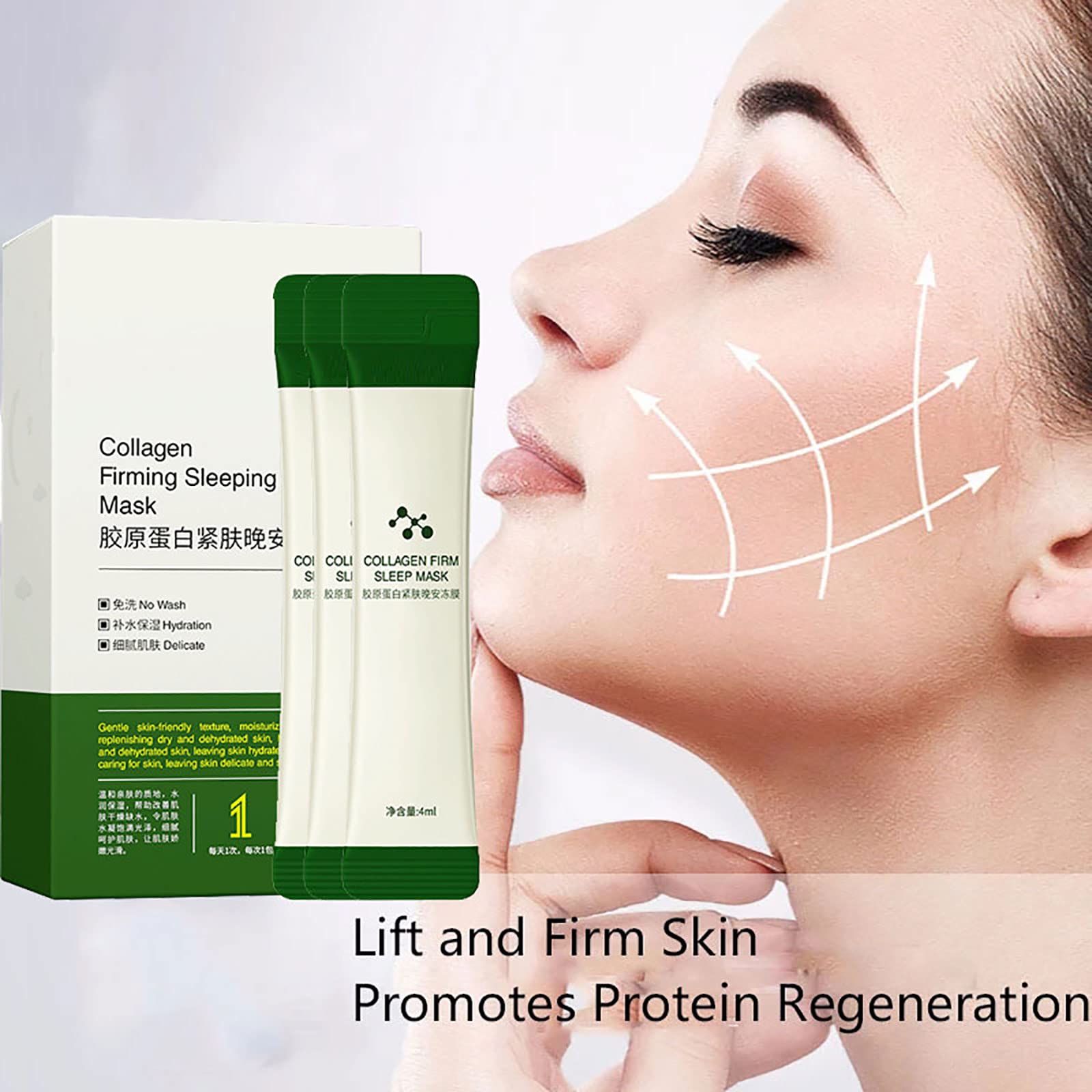 Korean Collagen Firming Sleeping Mask - Anti-Aging Face Mask for Women & Men, Night Skincare