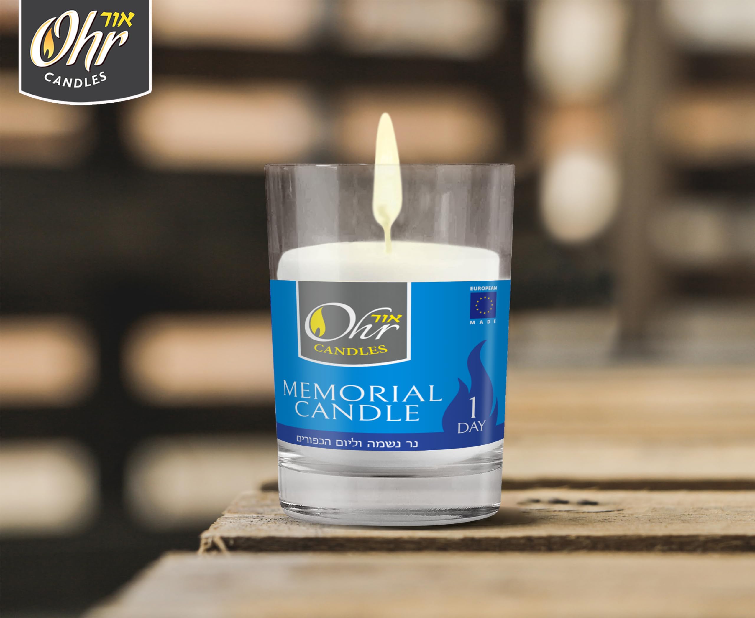 Yahrzeit Memorial Candles - 24 Pack of 24-Hour Jewish Memorial Candles in Glass Tumblers for Yom Kippur, Remembrance & Religious Ceremonies - Long-Lasting 1-Day Ohr Candles for Home Synagogue Use