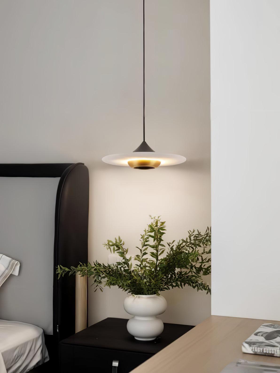 Modern UFO Flying Saucer Marble Pendant Light - Elegant Hanging Ceiling Lamp for Living Room, Dining Room, and Bedroom Decor