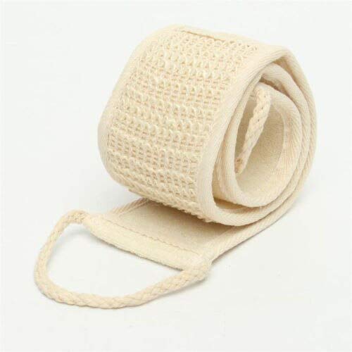 Exfoliating Back Strap Bath Shower Body Scrubber Brush - Long Handle Personal Washing Tool for Deep Cleansing & Dead Skin Removal (Beige) | Perfect for Back Acne, Exfoliation & Spa-Like Shower Experience