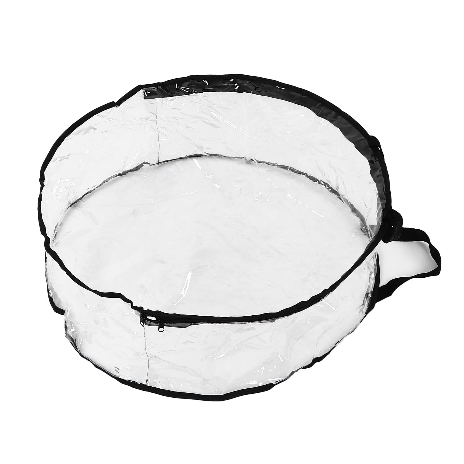 Transparent Round PVC Wreath Storage Bag with Black Edge - Heavy Duty Holiday Organizer for Artificial Christmas Wreaths (1 Pack) - Perfect for Seasonal Decoration Protection & Compact Storage