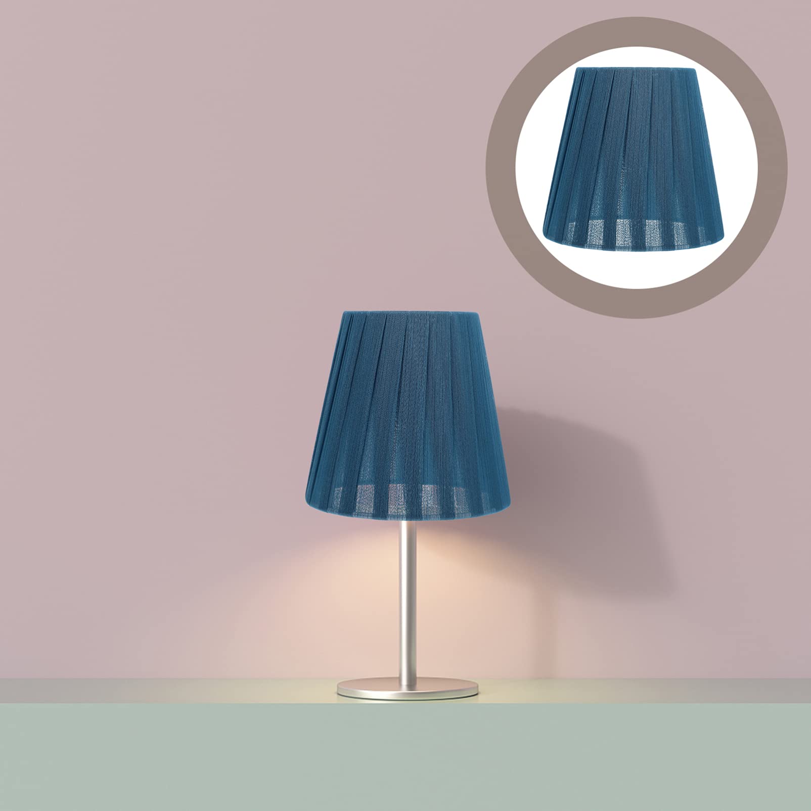 Balacoo 6-Piece Modern Drum Fabric Lamp Shade Set - Replacement Lampshades for Table Lamps, Floor Lamps & Wall Lights in Blue | Home Decor & Living Room Lighting Upgrade