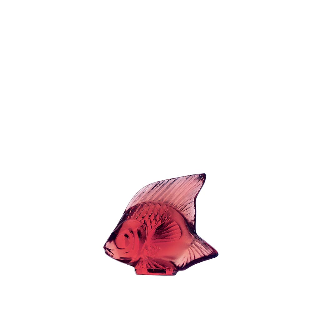 Lalique Golden Red Crystal Fish Figurine - Elegant Home Decor & Luxury Collectible for Display, Gift, or Feng Shui Enhancement