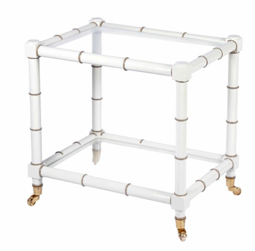 White Cane Side Table - Elegant Accent Table for Living Room, Bedroom, or Patio Decor