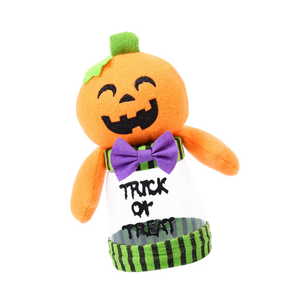 ABOOFAN Halloween Pumpkin Cookie Jar - Candy Holder & Party Decor for Halloween, Thanksgiving, Fall - Miniature Pumpkin Decor for Home, Office, Kitchen