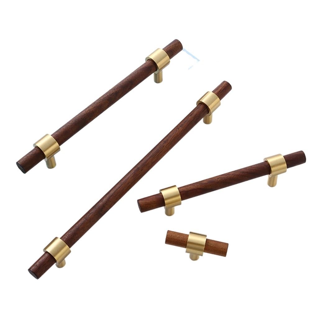 Solid Brass Wooden Cabinet Door Handles - Vintage Closet & Log Door Pulls - Durable Hardware for Kitchen, Bathroom & Furniture (Set of 10)
