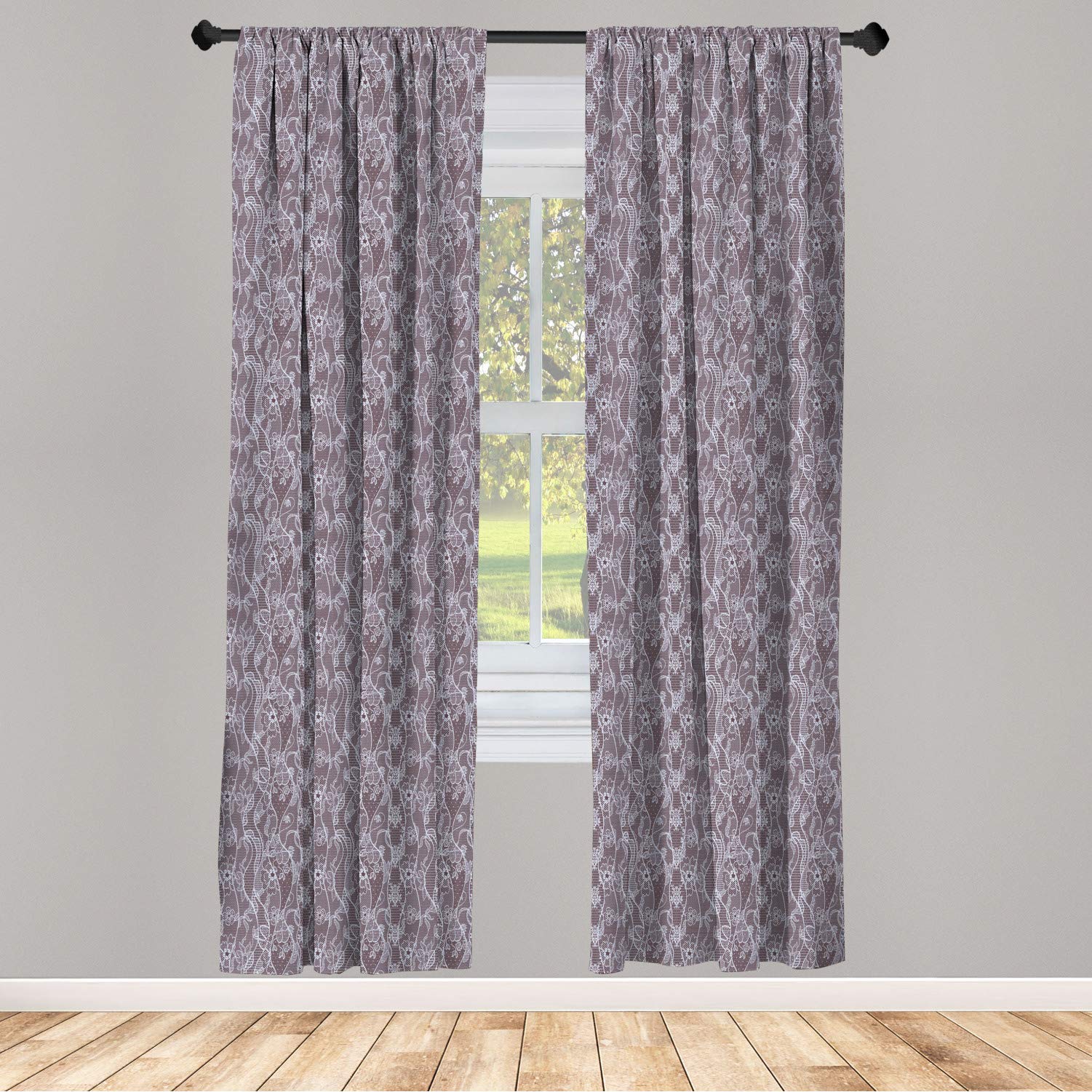 Vintage Lace Floral Window Curtains - Victorian Inspired Lightweight Decorative 2-Panel Set with Rod Pocket, 28