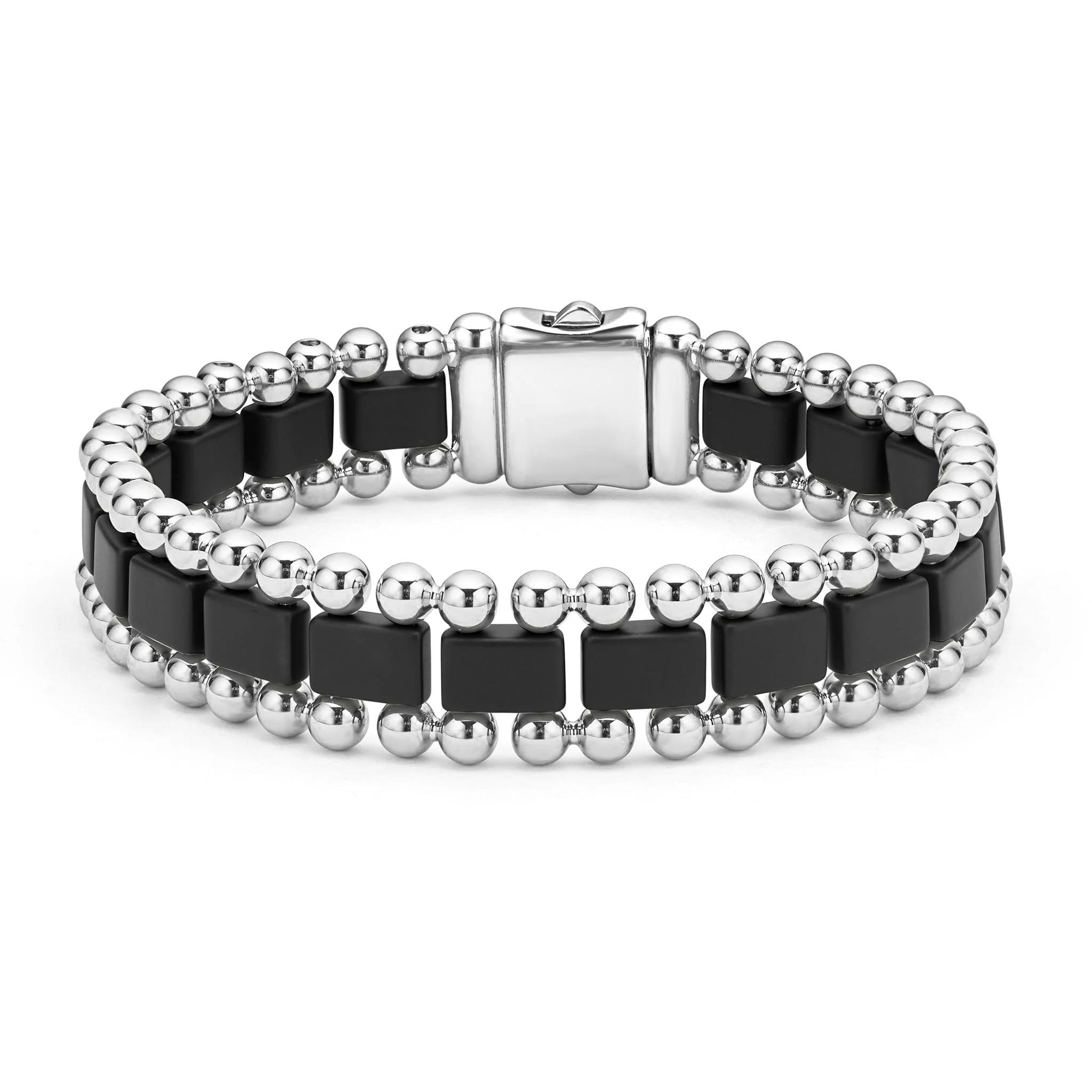Matte Black Ceramic Link Bracelet for Men & Women - 15mm Width Adjustable Wristband - Stylish & Durable Jewelry for Everyday Wear, Gifts & Special Occasions
