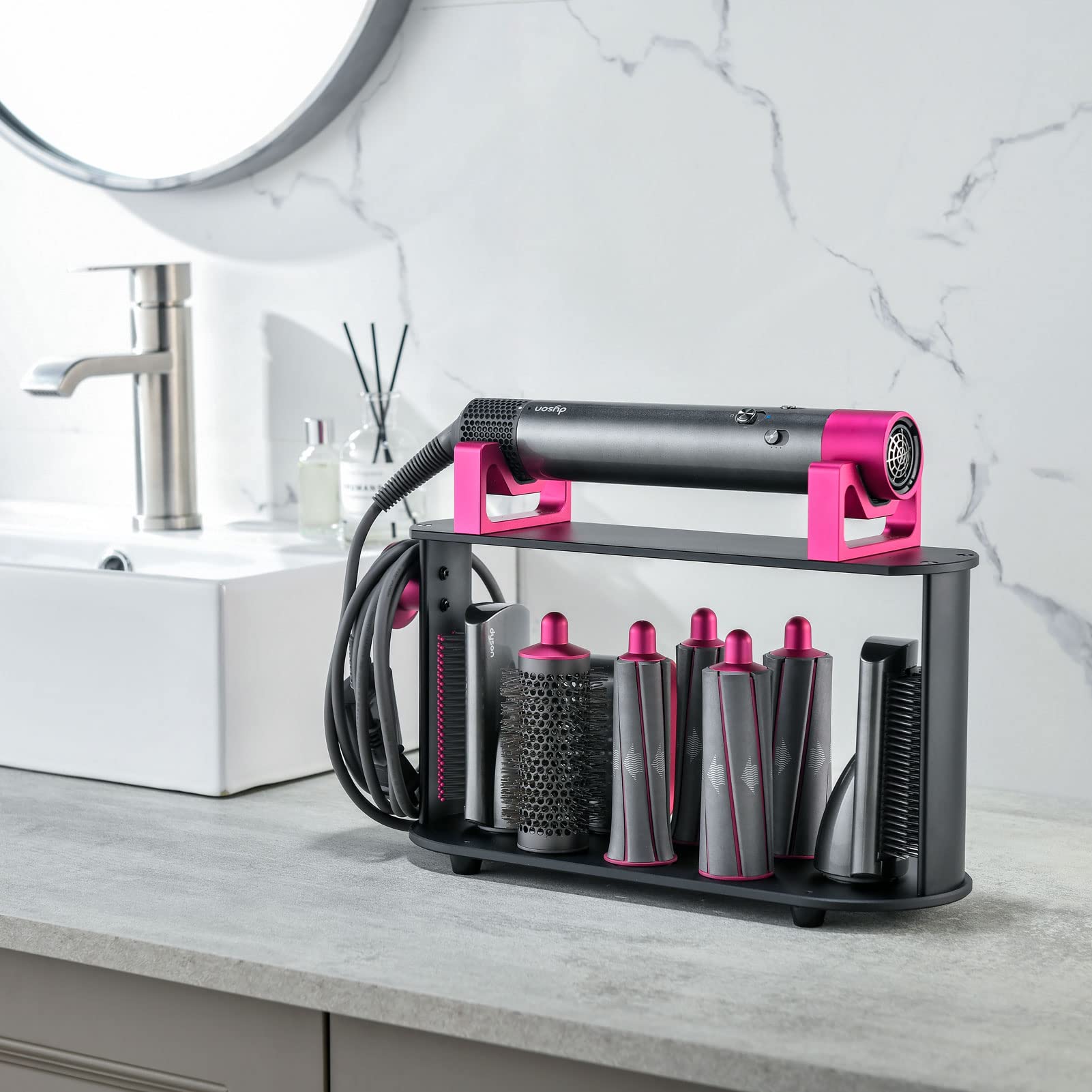 Dyson Airwrap Complete Styler Storage Stand Holder - Heavy Duty Aluminum Alloy with Non-Slip Rubber Base | Perfect for Salon, Bathroom & Vanity Organization