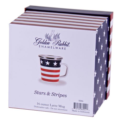 Stars & Stripes 16 oz. Patriotic Ceramic Coffee Mug with Handle - USA Flag Design Insulated Cup for Hot & Cold Drinks - Perfect for 4th of July, Memorial Day, Veterans Day Gifts & Home Decor