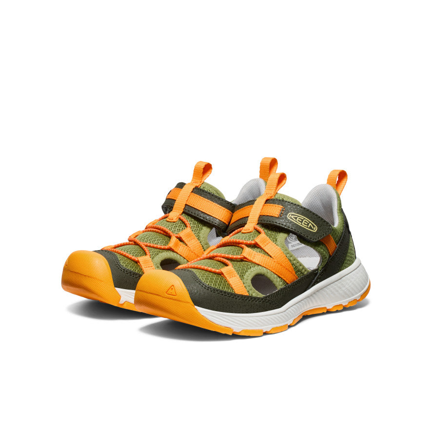 Motozoa Big Kids' Sandals - Forest Night/Bright Marigold | Comfortable & Durable Outdoor Play Shoes for Boys and Girls | Perfect for Beach, Pool, and Summer Adventures
