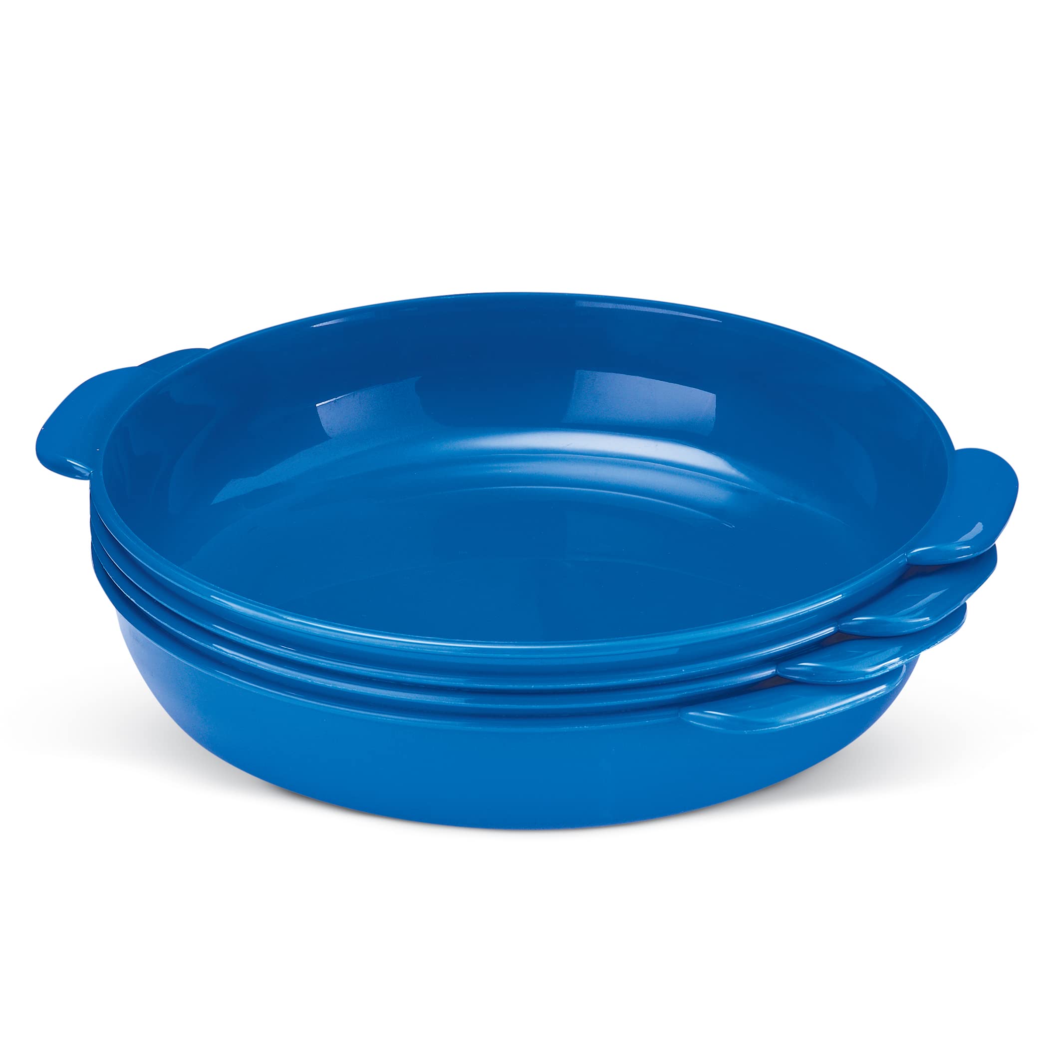 Stackable Plastic Microwave Plates - Set of 4 BPA-Free Dishwasher Safe Plates for Easy Meal Prep & Storage | Perfect for Small Spaces, Dorms, Offices & RVs