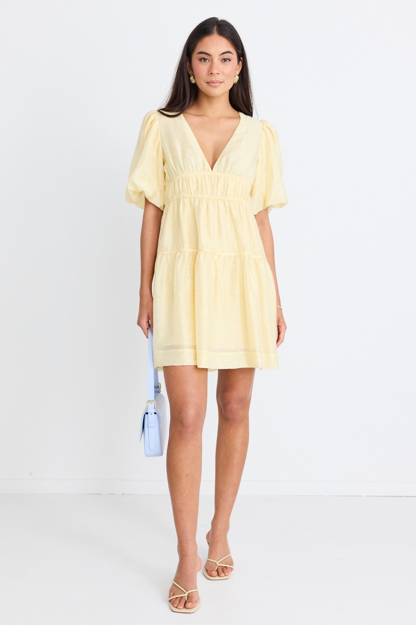 Stylish Axel Butter Puff Sleeve Bow Back Mini Dress for Women | Flirty Party & Date Night Outfit | Perfect for Cocktail Dresses, Summer Weddings & Special Occasions