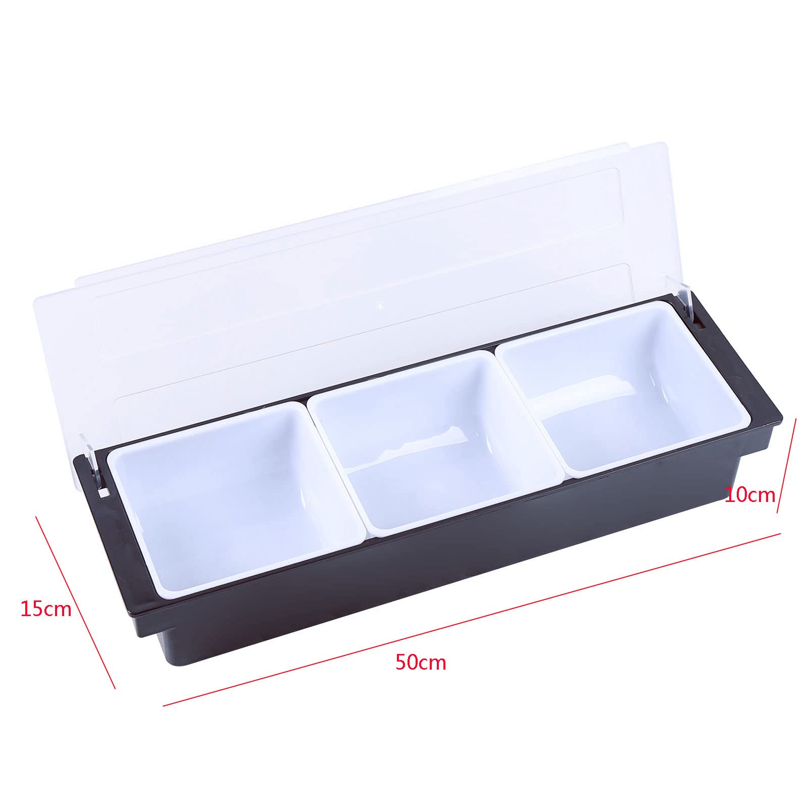 3-Tier Refrigerated Compartment Fruit & Condiment Tray with Lid - Perfect for Bartending, Restaurants, Bars, Ice Cream & Dry Fruit Storage | Ideal for Chilling, Serving & Organizing