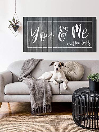 You Me & Dogs Wall Art - Grey Dog Sign for Bedroom & Home Decor