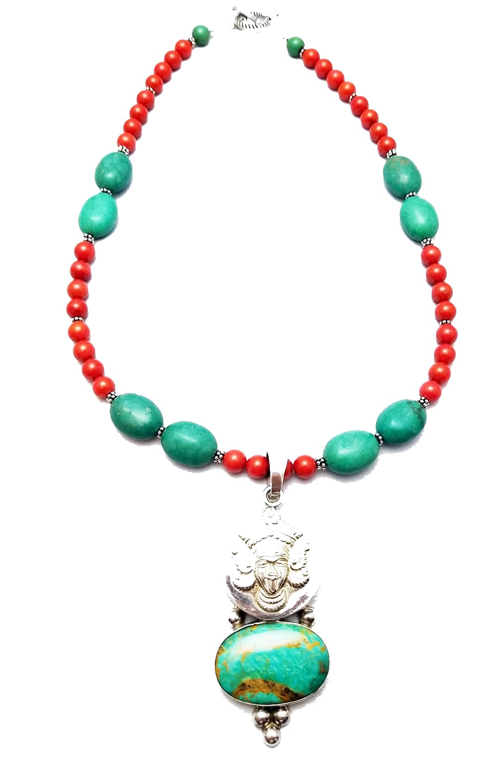 Aztec Coral Beaded Necklace for Women - Handmade Boho Chic Jewelry for Festivals, Beach Parties & Everyday Wear