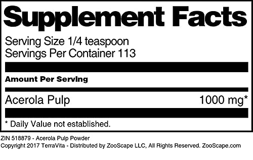 Acerola Pulp Powder (4 oz, Pack of 2) - Natural Vitamin C Supplement for Immune Support - Perfect for Smoothies, Baking & DIY Skincare