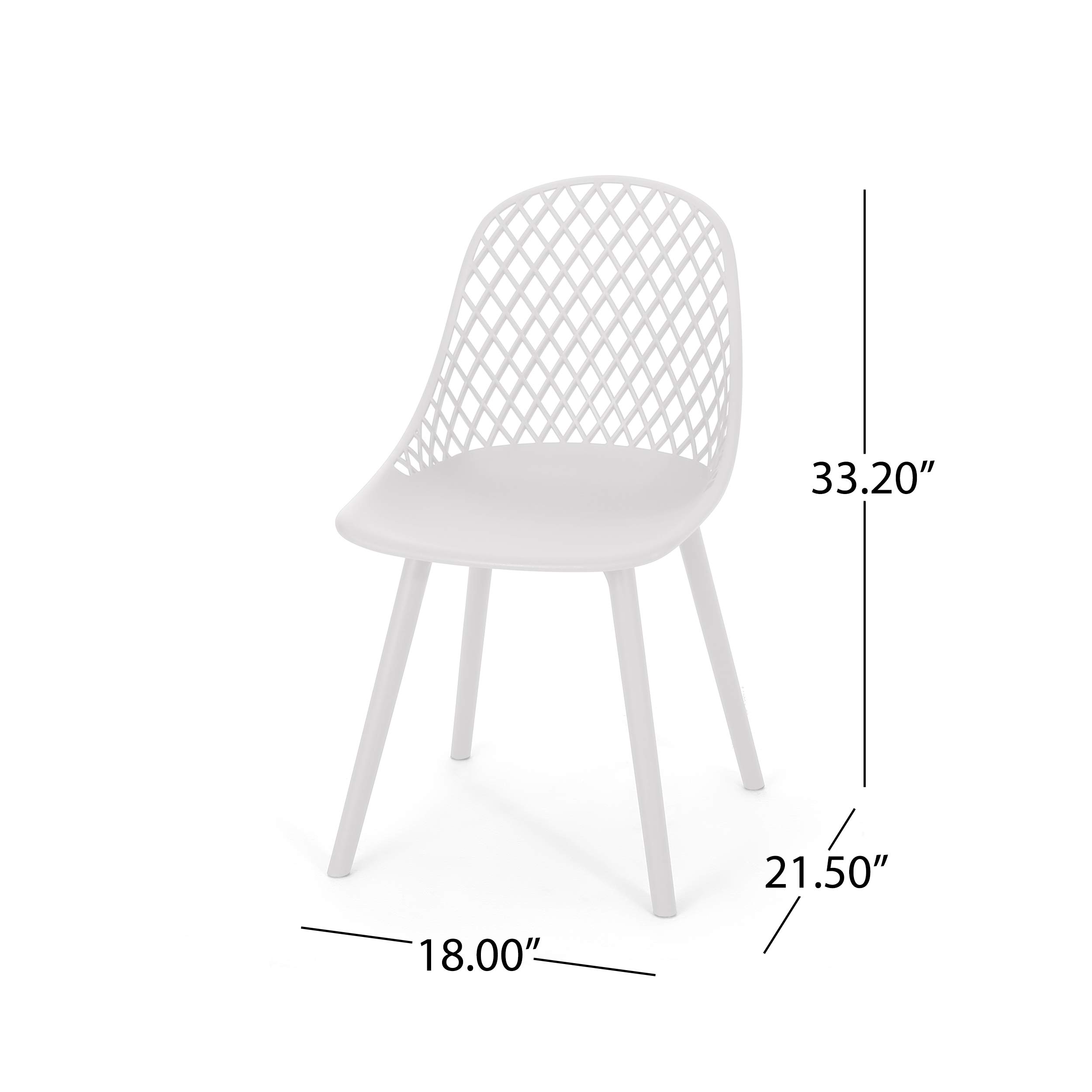 Christopher Knight Home Delora Outdoor Dining Chairs (Set of 2) - White Patio Furniture for Garden, Poolside & Backyard Dining