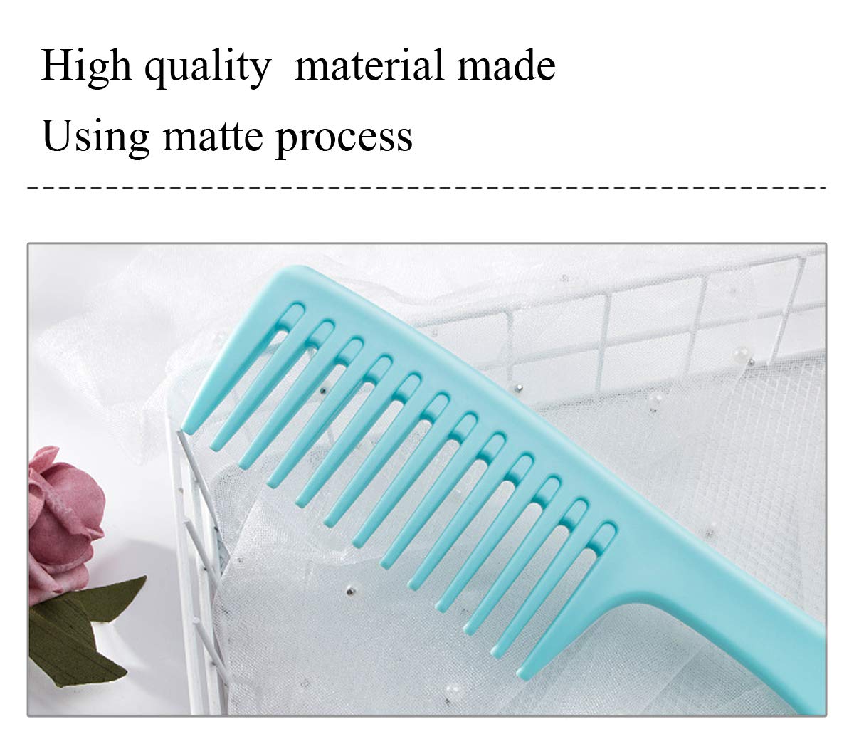 **Wide Tooth Comb for Detangling Hair - Premium Durable Large Hair Brush for Curly, Long & Wet Hair - Gentle Styling & Knot-Free Care (Blue) - Perfect for Salon, Travel & Home Use**