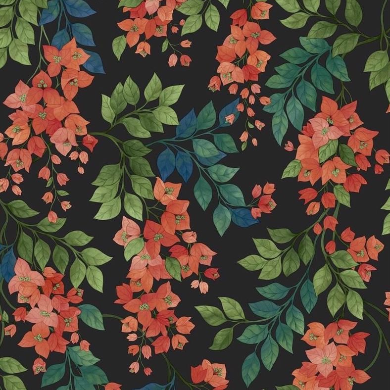Cole and Son Bougainvillea Red Botanical Wallpaper - Premium Floral Design for Living Room, Bedroom & Dining Room Decor