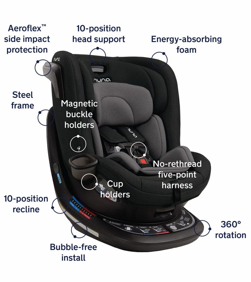 Nuna REVV 360 Rotating Convertible Car Seat for Toddlers - Safe & Easy to Install Infant to Booster Car Seat with Side Impact Protection - Perfect for Family Travel & Daily Commute