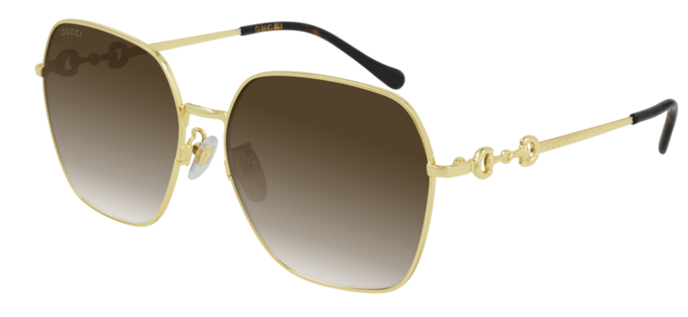 Gucci GG 0882SA 002 Gold/Brown Gradient Oversized Women's Sunglasses - Luxury Fashion Sunglasses for Women, UV Protection, Trendy Oversized Frame - Perfect for Beach, Driving & Summer Outfits