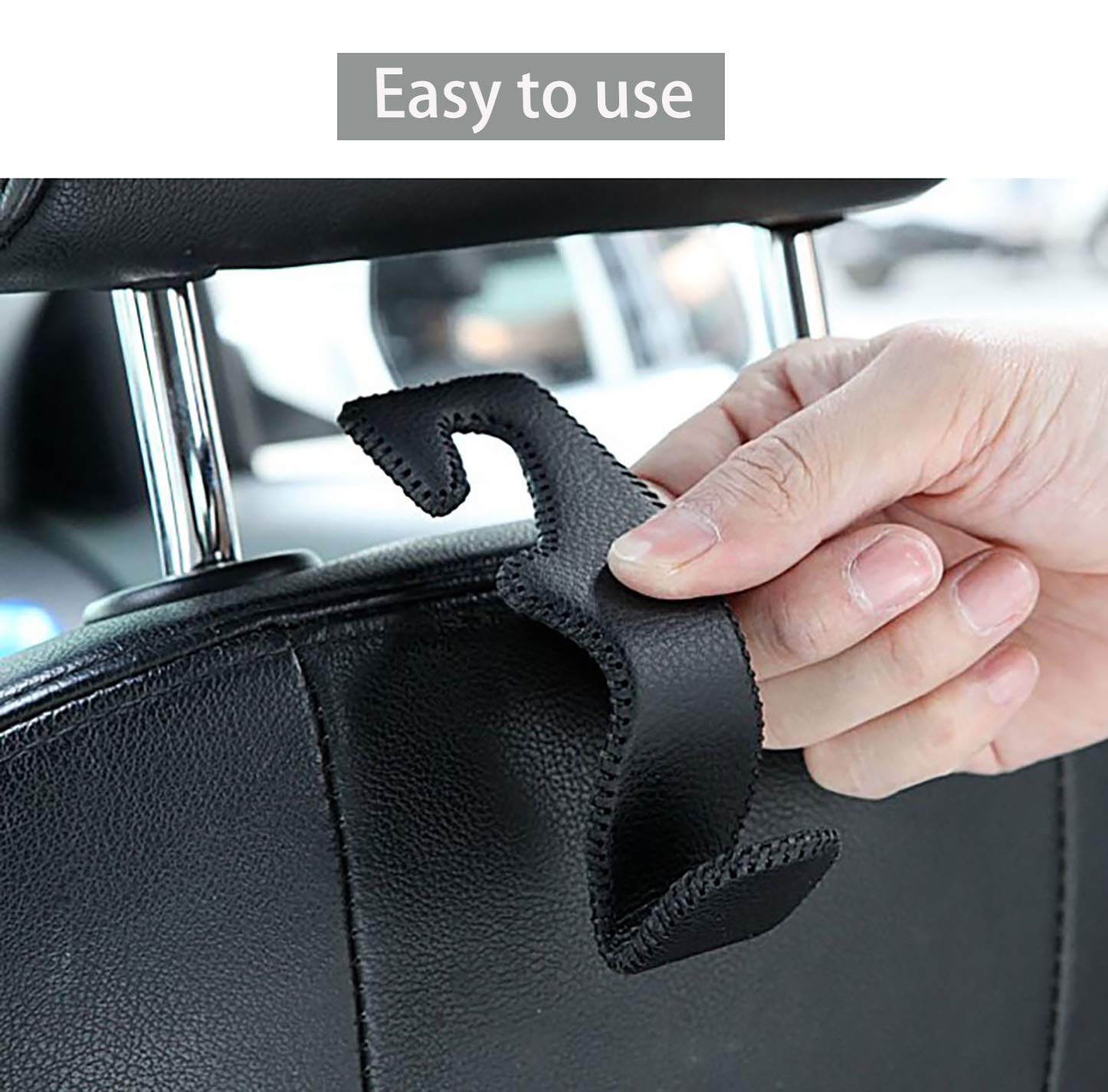 Premium Car Hooks for Purses & Bags - 2 Pack Luxury Red Leather Backseat Headrest Hangers - Vehicle Organizer for Handbags, Groceries & Shopping Bags - Perfect for SUVs, Sedans & Road Trips