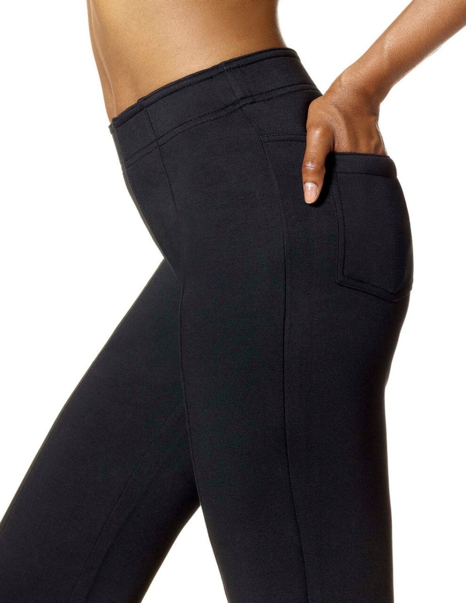 HUE PontEase Cropped Flare Leggings for Women - High Waisted Yoga Pants with Stretchy Comfort - Perfect for Workouts, Running, Lounge & Everyday Wear