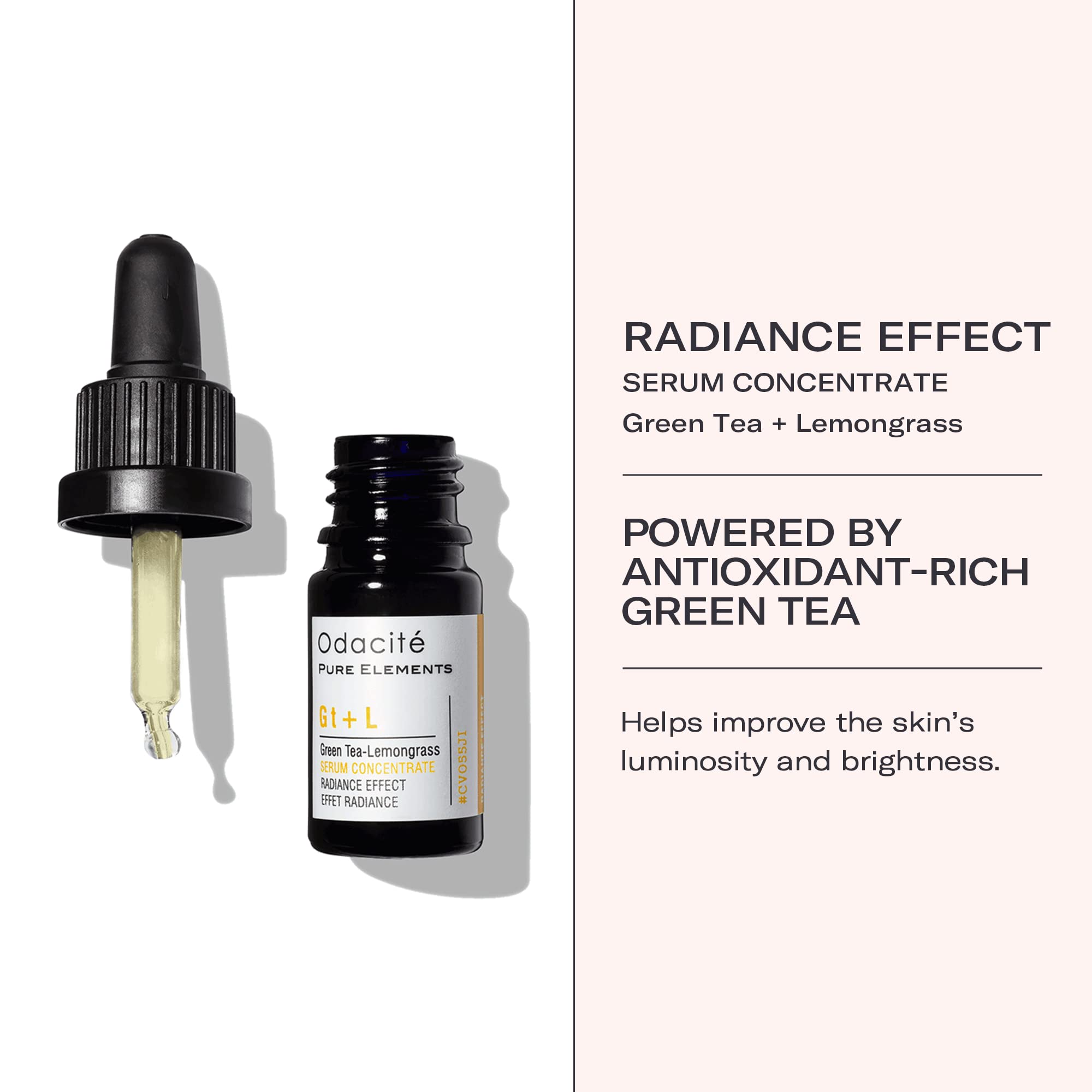 Odacité Green Tea & Lemongrass Brightening Serum - Anti-Aging Facial Oil for Radiant Skin - Lightweight Hydrating Formula for Dull Complexion - 0.17 fl oz - Perfect for Morning Skincare Routine & Nighttime Glow Boost
