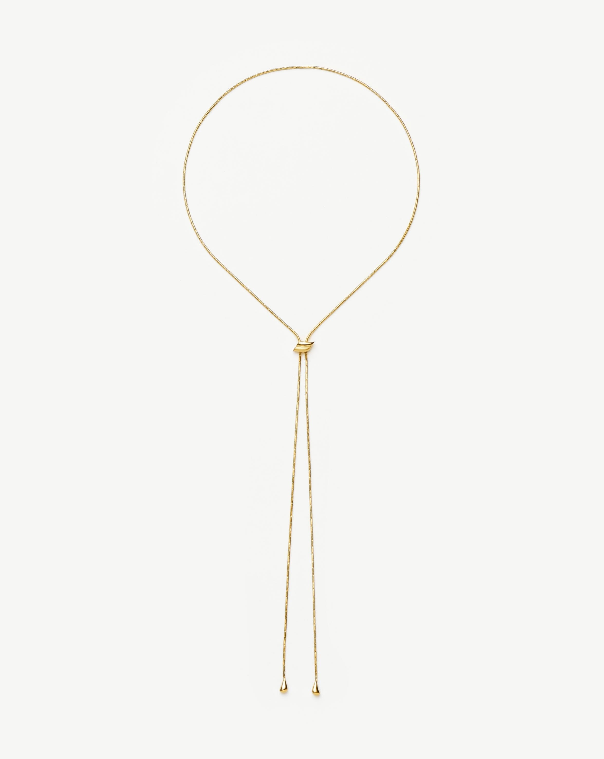 Savi Slider Lariat Chain Necklace - 18k Gold Vermeil Adjustable Layered Necklace for Women | Elegant Everyday Jewelry, Perfect for Office, Date Night & Special Occasions