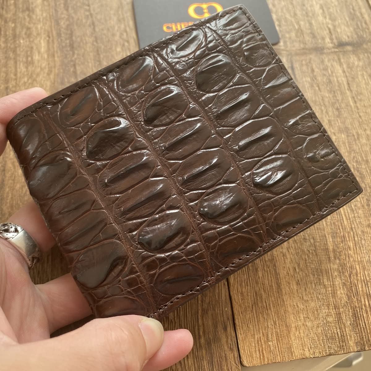 Luxury Men's Genuine Crocodile Leather Bifold Wallet - Handcrafted Premium RFID Blocking Wallet for Business & Travel - Perfect Gift for Him