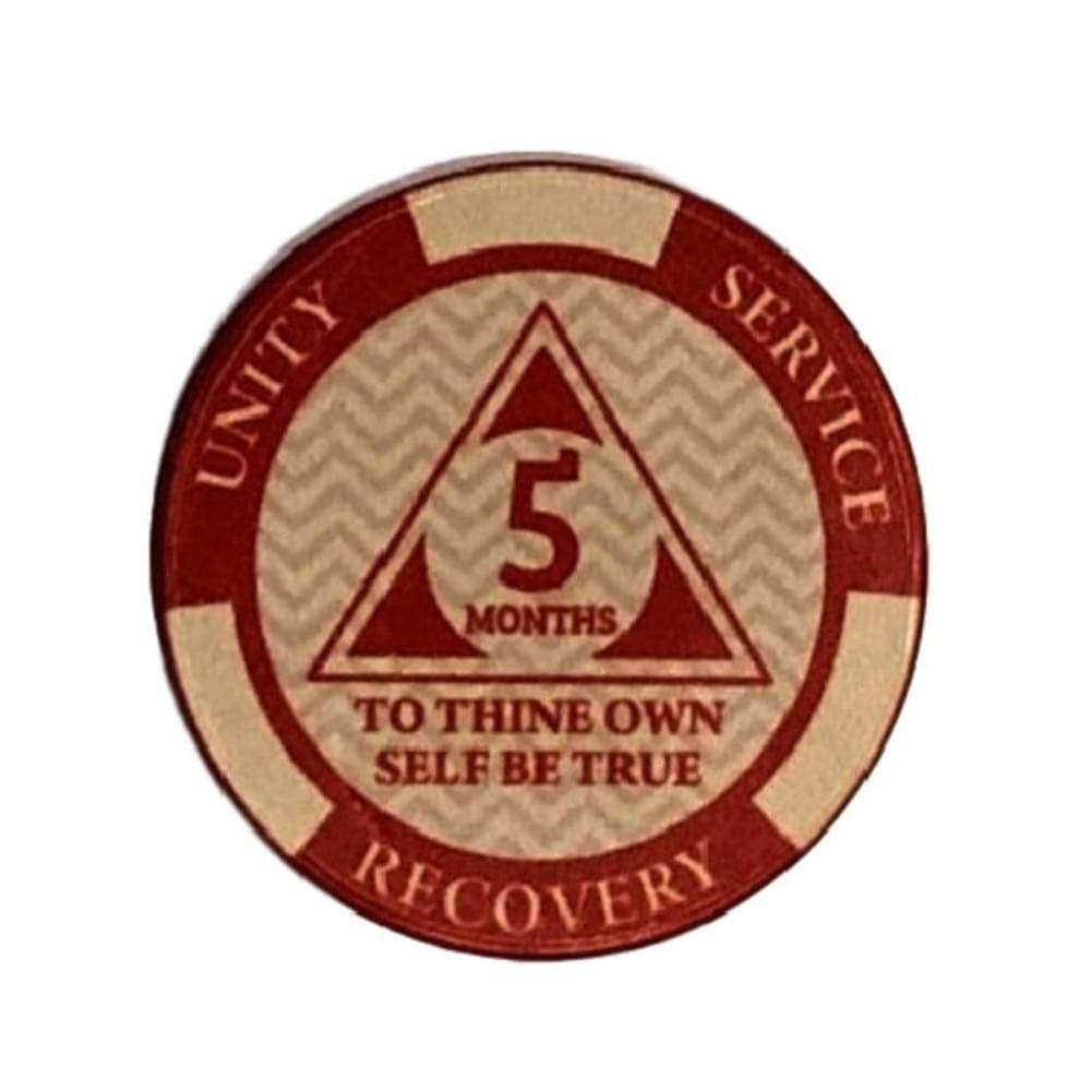 5 Month AA Sobriety Chip - 150 Day Recovery Token with Third Step Prayer Engraved - Motivational AA Coins for Alcoholics Anonymous Meetings & Personal Milestones