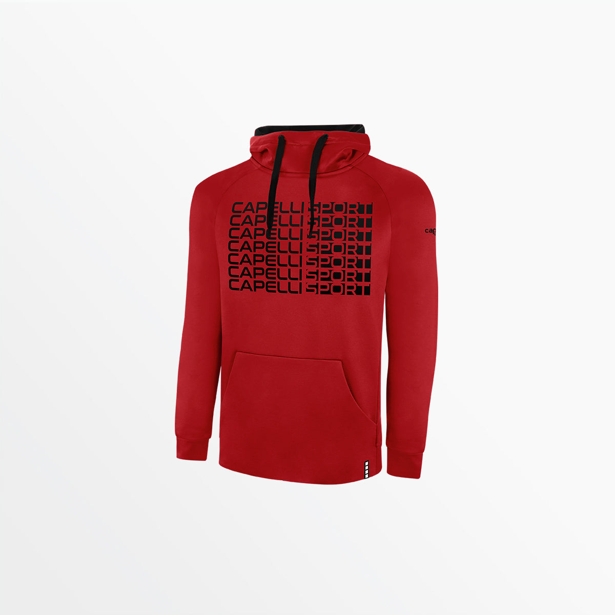 Men's Therma Fleece Pullover Hoodie with Front Repeating Logo - Cozy Winter Wear for Outdoor Activities & Casual Style