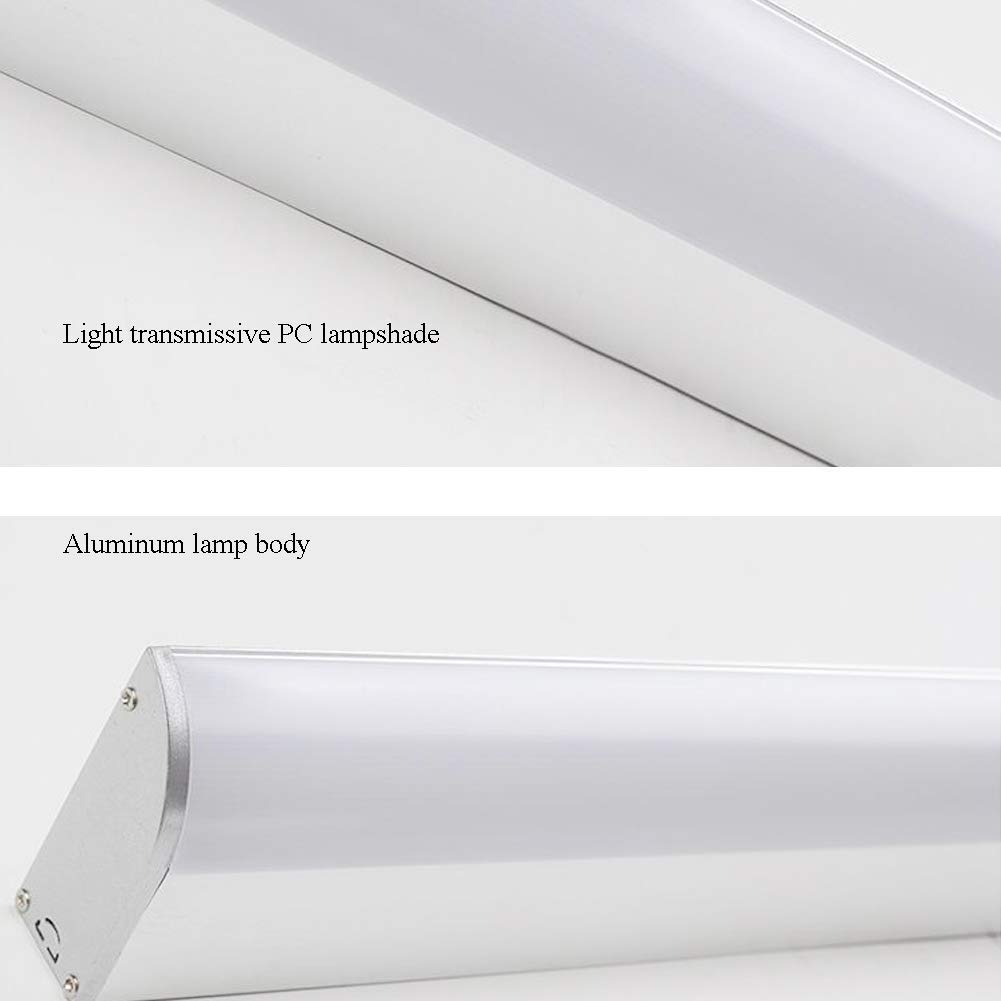 6000K LED Vanity Light - 16W Eye-Caring Bathroom Wall Light with IP65 Waterproof Aluminum Housing - White 60cm (24inch) for Bathroom, Makeup Vanity, Cabinet & Interior Lighting