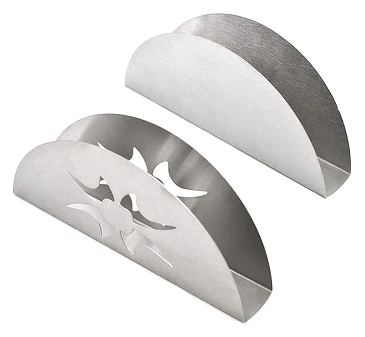 Stainless Steel Fan-Shaped Napkin Holder - Elegant Tissue Paper Organizer Box for Kitchen Countertops, Dining Table, Restaurant & Outdoor Use