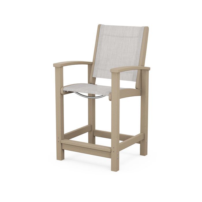 POLYWOOD Coastal Counter Chair - Durable Outdoor Bar Stool for Patio, Deck & Poolside - Weather-Resistant & Low Maintenance