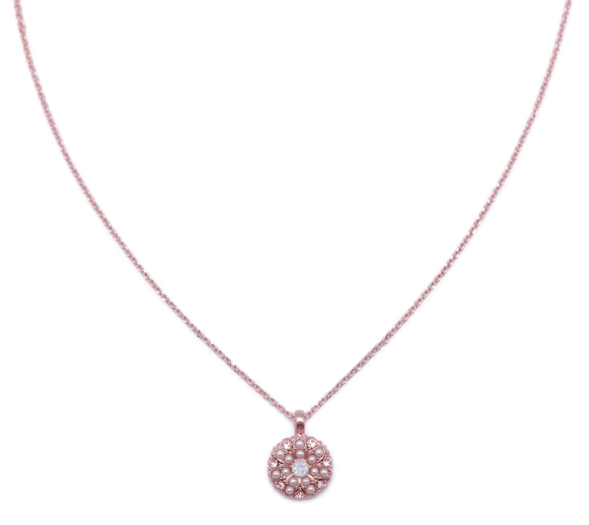Mariana Cookie Dough Rose Gold Tone Guardian Angel Necklace with Peach & White Crystals - Perfect Gift for Women, Birthday, Anniversary, or Spiritual Protection Jewelry