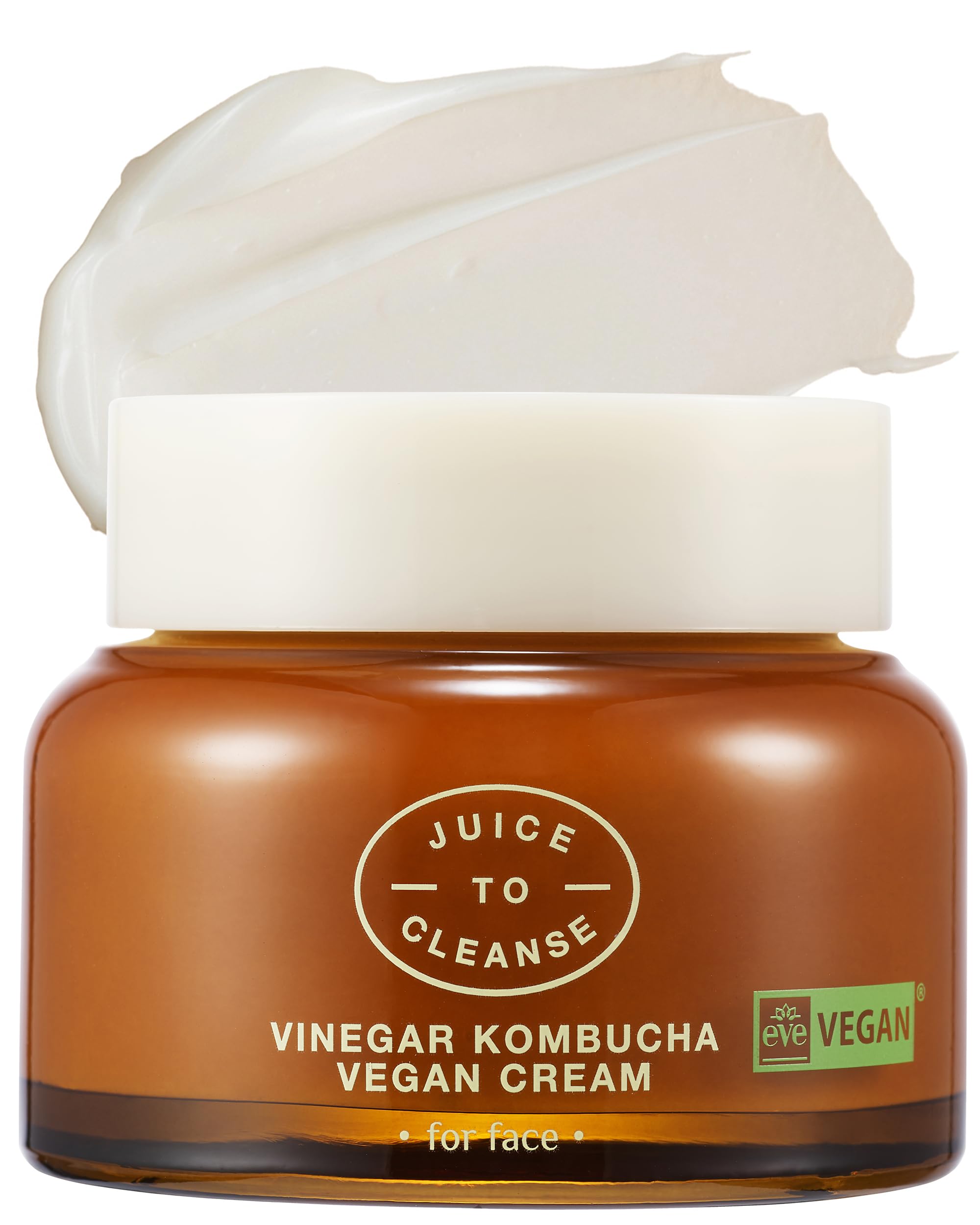 Organic Kombucha Vinegar Vegan Face Cream – Korean Skincare with Vegetable Collagen & Protein for Radiant, Elastic Skin | 2.5oz Hydrating Moisturizer for Daily Use, Night Routine & Anti-Aging Care