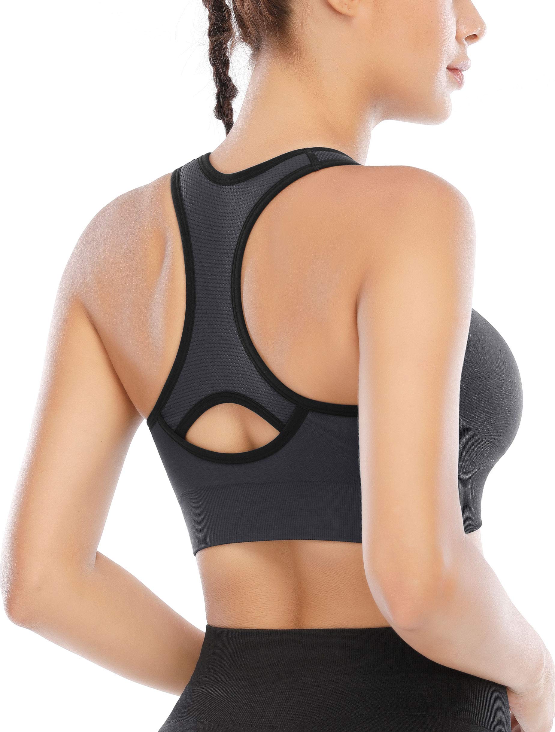 Heathyoga High Impact Sports Bras for Women - Maximum Support Padded Workout Bra, Racerback Yoga Bra - Perfect for Running, Gym & High-Intensity Training