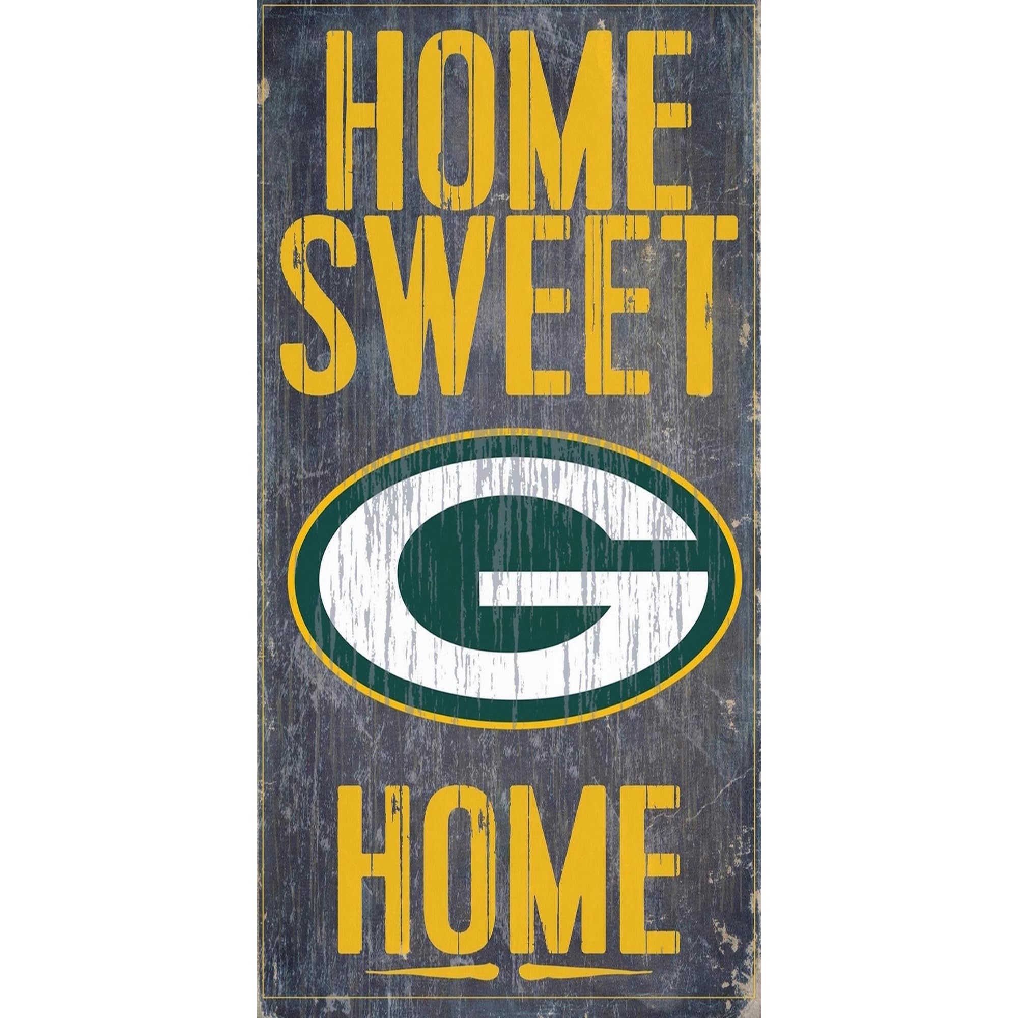Green Bay Packers 6x12 Inch Wooden Home Sweet Home Wall Decor - Perfect for Game Room, Man Cave, and Packers Fan Gifts