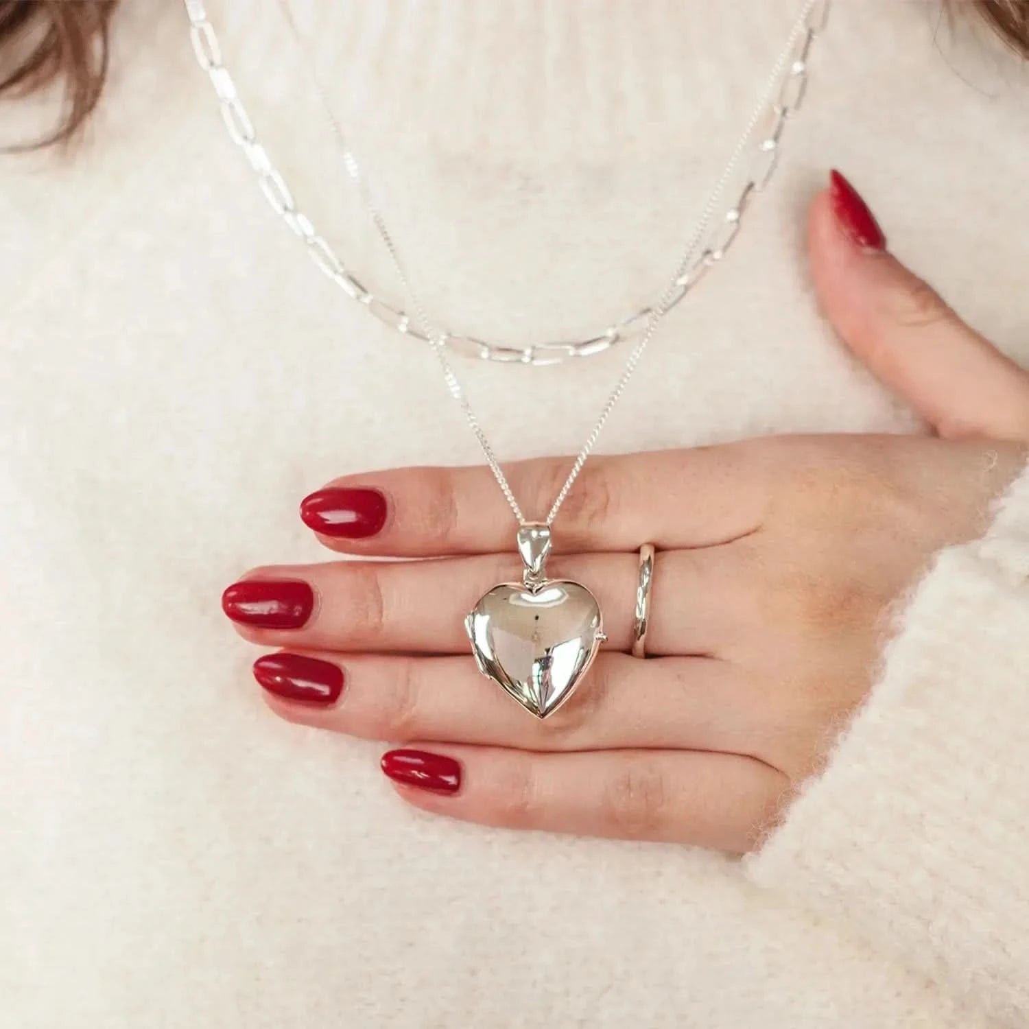 Memorial Photo Locket for Ashes - Silver Heart Keepsake Urn Jewelry for Loved Ones | Perfect for Remembrance, Funeral, or Anniversary Gifts