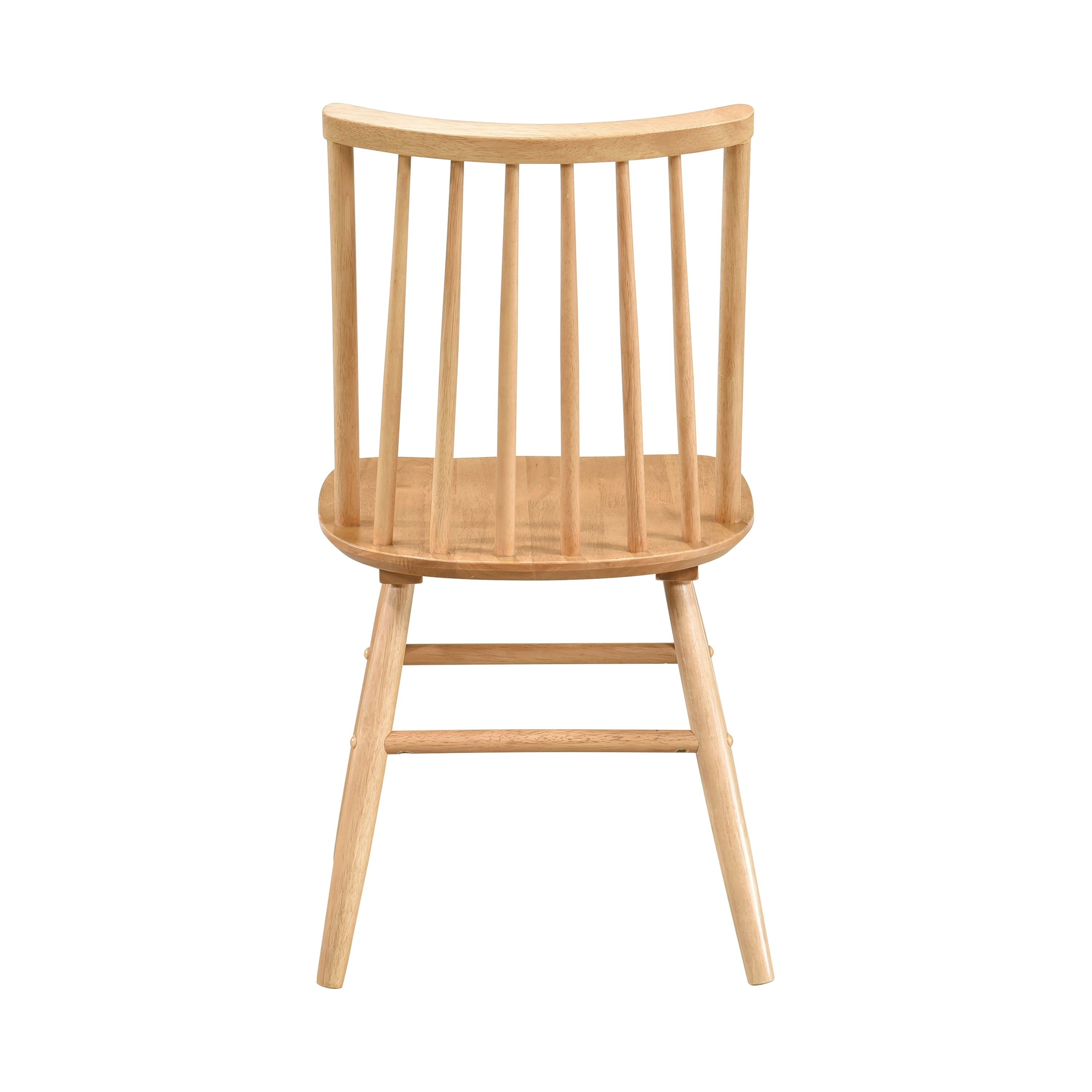 Stylish Curved Backrest Windsor Dining Chairs Set of 2 - Natural Oak Wooden Side Chairs for Kitchen, Dining Room & Breakfast Nook - Comfortable Wood Furniture for Home Decor