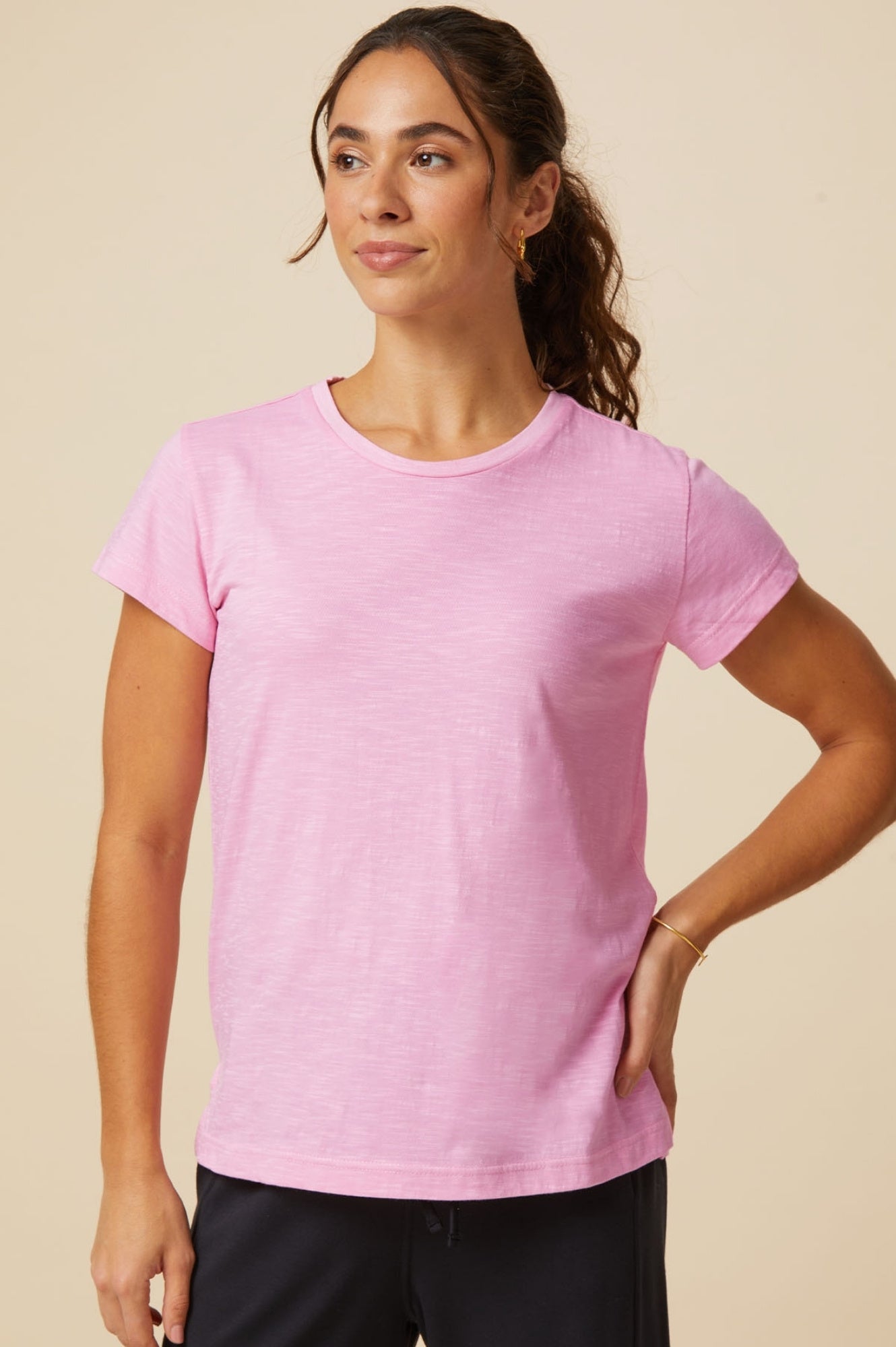 Organic Cotton T-Shirt for Women | Soft & Comfortable Pink Tee | Casual Wear, Yoga, and Everyday Outfits